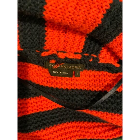 BCBG Max Azria Red & Navy Blue Striped Open Front Cardigan W/ Pockets, Size L - Picture 5 of 5